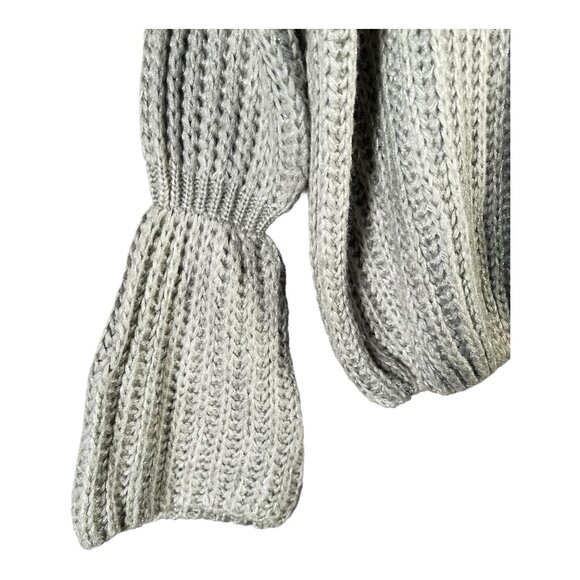 Moon & Madison Knit Sweater Grey & Metallic Silver Cardigan Size M - Picture 4 of 10